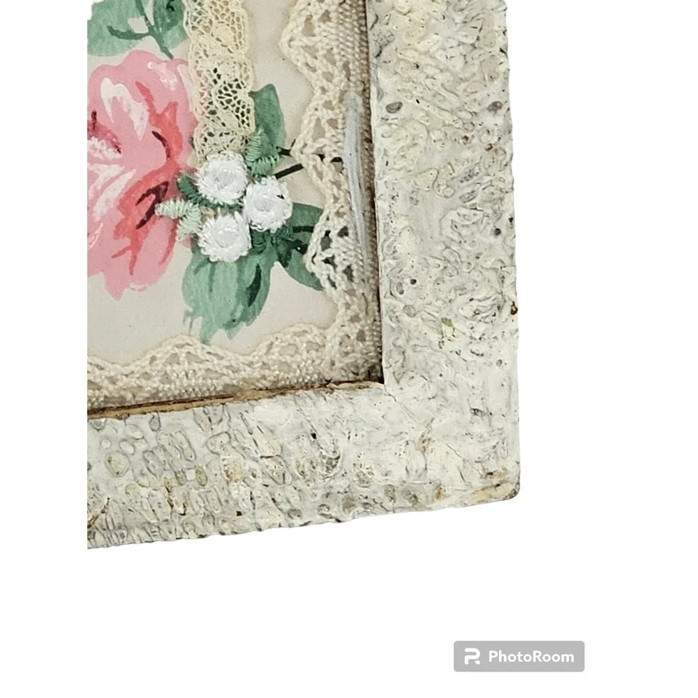 Framed Paper Doll Collage Wall Decor Picture Ornate Vintage French Victoria